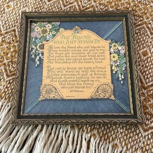 Friendship Framed Poem 1926
